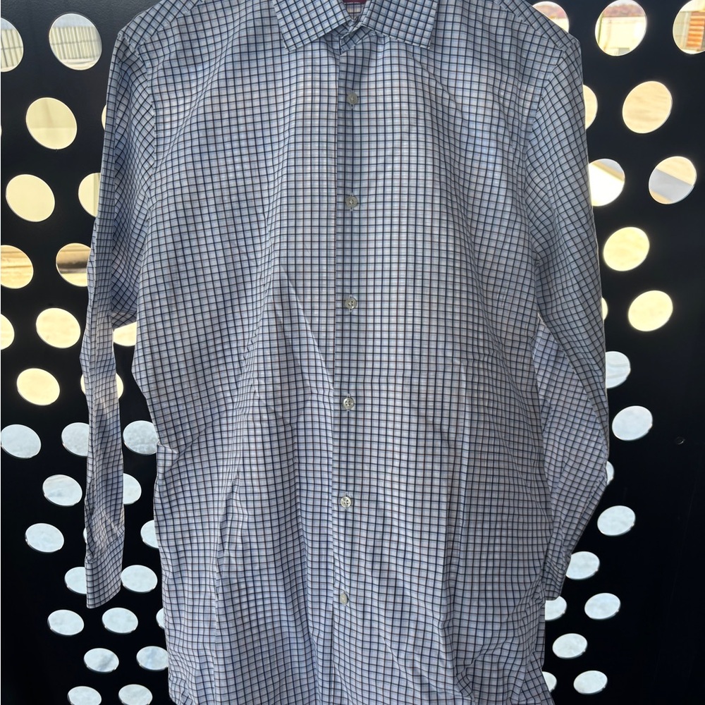 Saks Fifth Avenue Blue and White Checkered Shirt